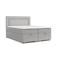 BOXBETT Lontano 120/200 cm Graubeige im Megan Stoff - Chromfarben/Grau, Holz/Holzwerkstoff (120/200cm) - AltaBeds