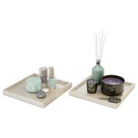 DEKOSCHALE Maya Sandgrau Hochglanz 2er Set - Sandfarben, Holzwerkstoff (1.8cm) - Vladon