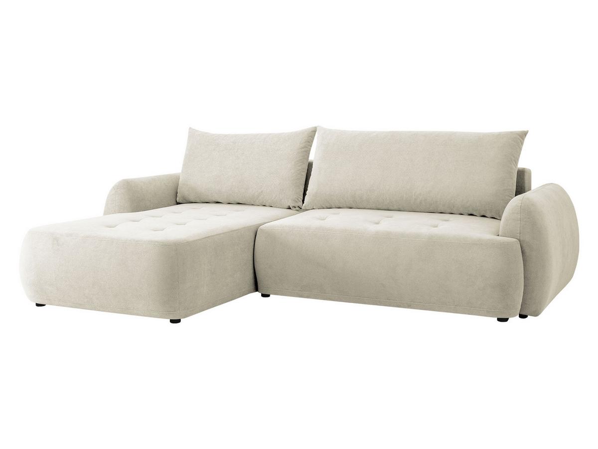 ECKSCHLAFSOFA Bueno II, Seite: Links - Creme/Schwarz, Holz/Textil (280/185cm) - MIRJAN24