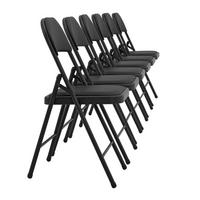 STUHL-SET 6 TLG. - Schwarz, Kunststoff/Metall (46/80/50cm) - pro.tec