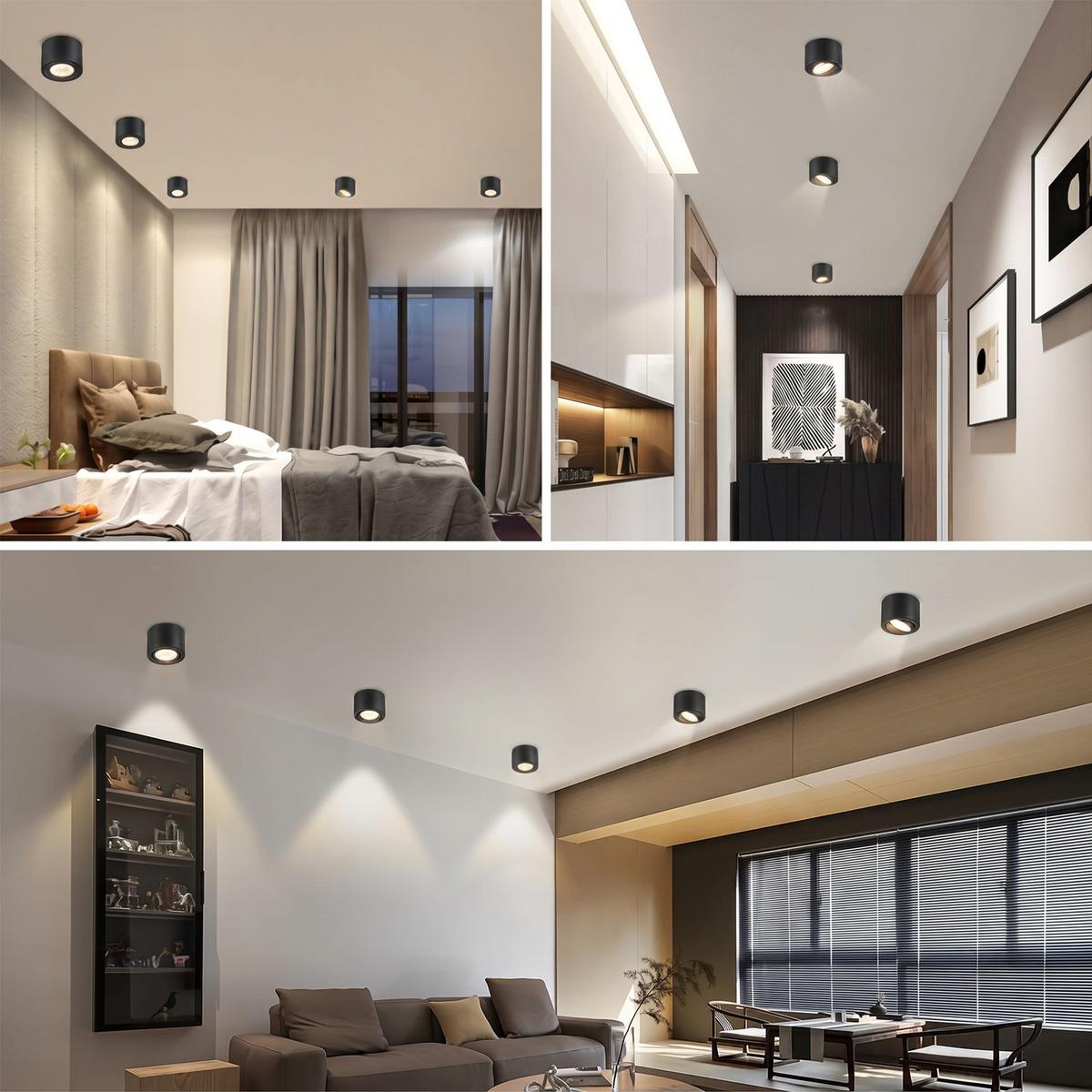 LED DECKENLEUCHTE Rrelis 8.2/8.2/5.7 cm - Schwarz, Metall (8.2/8.2/5.7cm) - ZMH