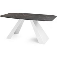 ESSTISCH Monte Weiß rechteckig ausziehbar, Marmor Schwarz 160-200/80/76 cm - Anthrazit/Weiß, Holzwerkstoff/Metall (80/198/76cm) - WFL GROUP