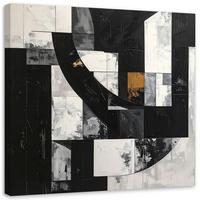 LEINWANDBILD 3D und geometrisch 30x30cm - Schwarz, Textil (30/30cm) - Feeby