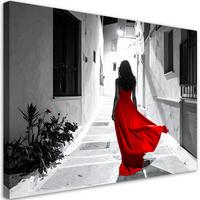 LEINWANDBILD Menschen & Charaktere 45x30cm - Rot, Textil (45/30cm) - Feeby