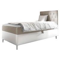BOXBETT Filip Junior 1, Seite zum Öffnen des Bettkastens: Rechts - H3 - Creme/Weiß, Holz (100/200cm) - MIRJAN24
