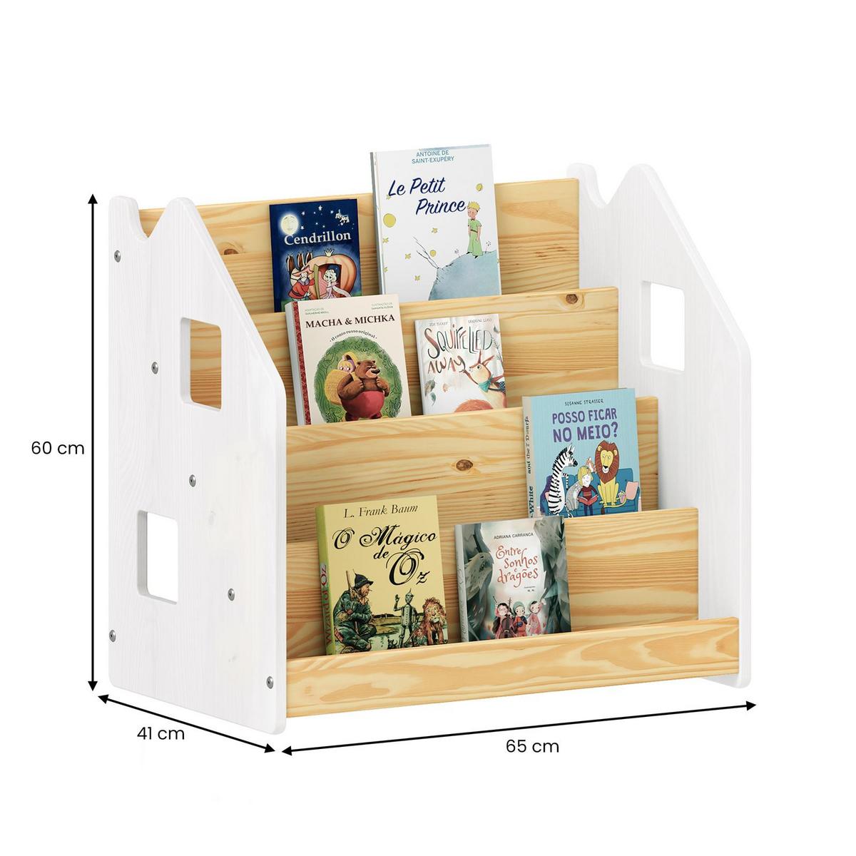 BÜCHERREGAL BRUNO natur/weiß - Naturfarben/Weiß, Holz (65/60/40cm) - IDIMEX