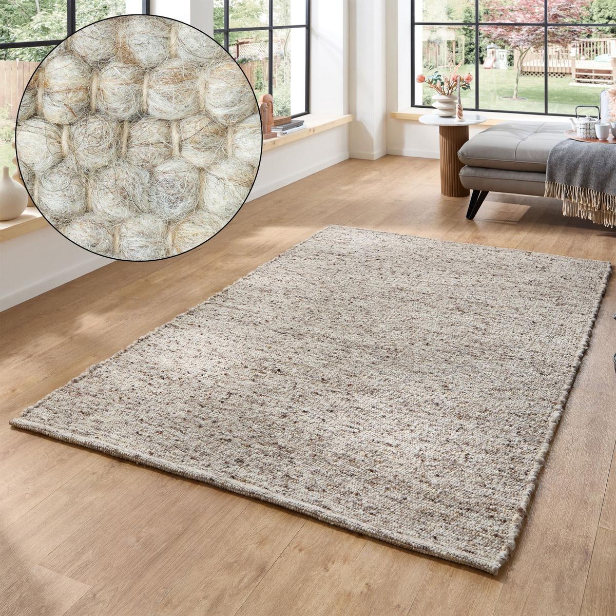 HANDWEBTEPPICH Anden 140x200 cm - Sandfarben, Textil (140/200cm) - Rug and Roll