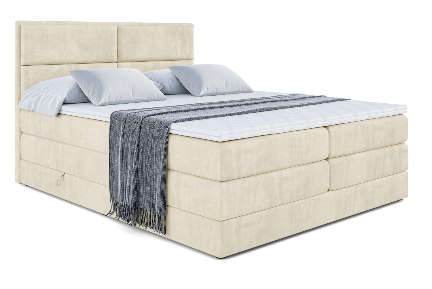 BOXSPRINGBETT AURA KING - 180 x 200 - H3/H4 - Beige - Beige, Holzwerkstoff (180/200cm) - ALTDECOR