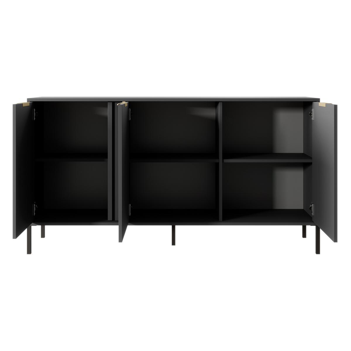 SIDEBOARD LORENZO 153/81/40 cm mit 3 Türen Anthrazit - Anthrazit, Holzwerkstoff (153/81/40cm) - MASSENO