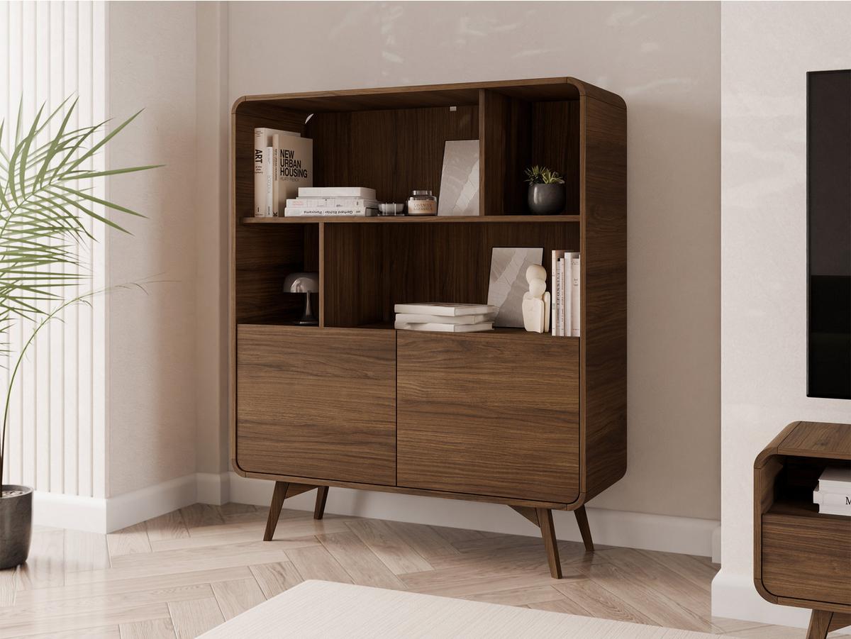 STANDREGAL Helion RG108 - Nussbaumfarben, Holz/Holzwerkstoff (108/130/39cm) - MIRJAN24