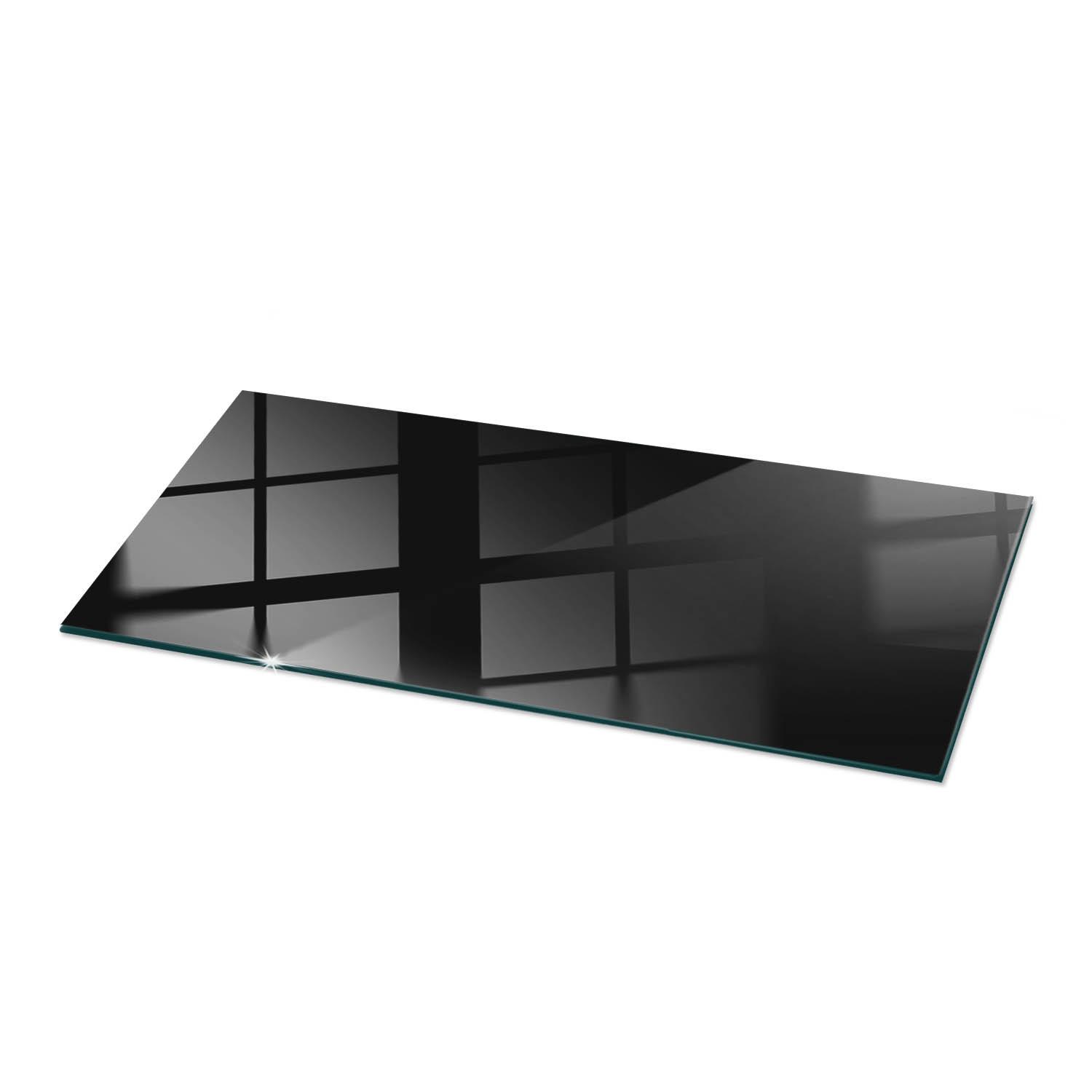 TISCHPLATTE 125x50 cm Farbe Schwarz, glatt - Schwarz, Glas (125/50/0.4cm) - TULUP