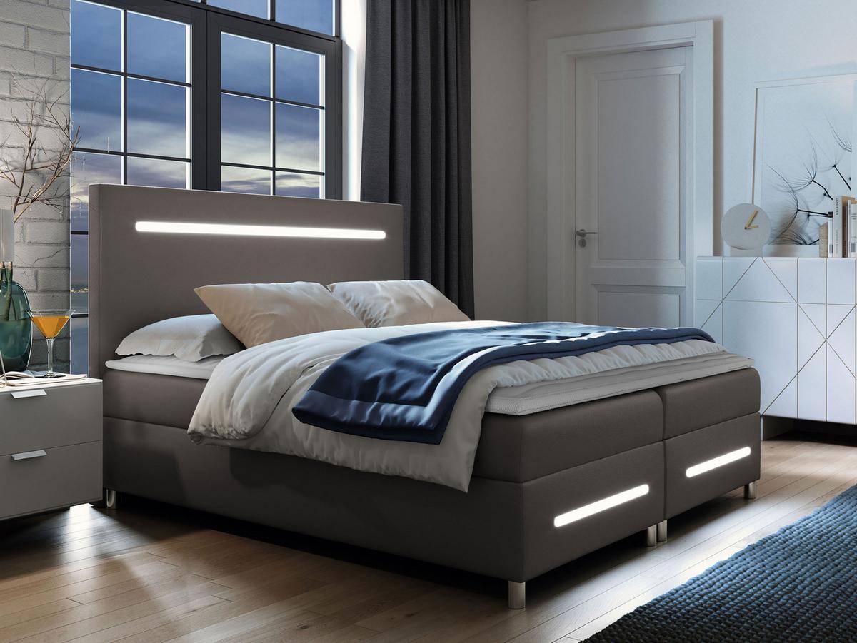 BOXBETT Enter LED - H3 - Grau, Holz (140/200cm) - MIRJAN24