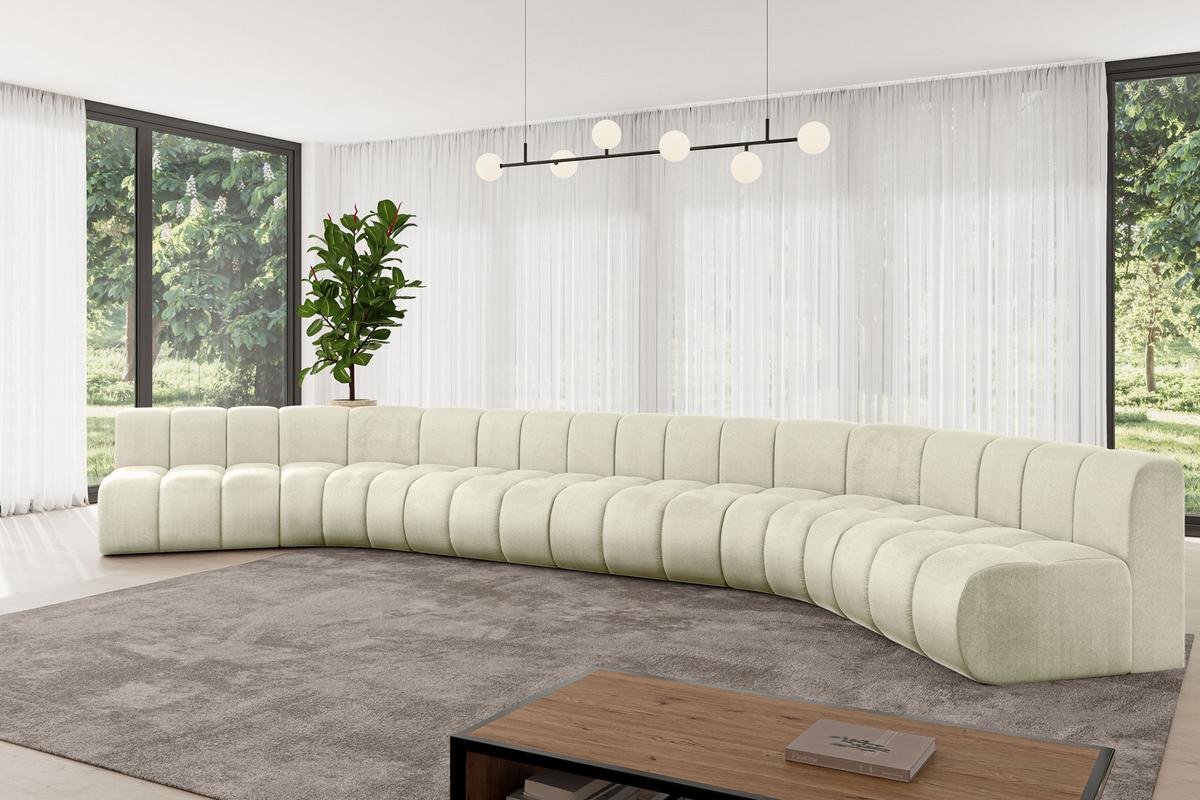 WOHNLANDSCHAFT modulares Sofa Montra-U2 - 581x174x70 cm Beige - Beige, Holzwerkstoff/Textil (581/70/174cm) - ALTDECOR