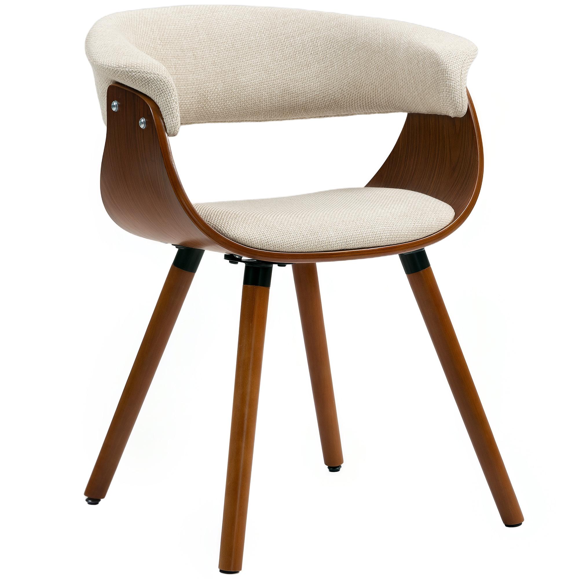 ESSZIMMERSTUHL Polyester Schaumstoff Beige - Beige, Holz (55/75/62cm) - HOMCOM