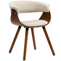 ESSZIMMERSTUHL Polyester Schaumstoff Beige - Beige, Holz (55/75/62cm) - HOMCOM