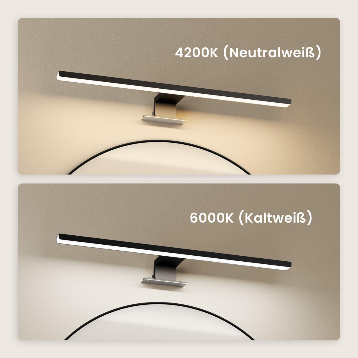 SPIEGELLEUCHTE LED Schwarz 6000K 40/10,5/4 cm - Schwarz, Kunststoff (4/40/10.5cm) - EMKE