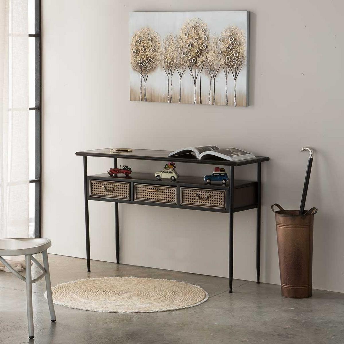 KONSOLE aus Metall 122x42x80 cm - Braun, Metall (42/122/80cm) - Wanderlust