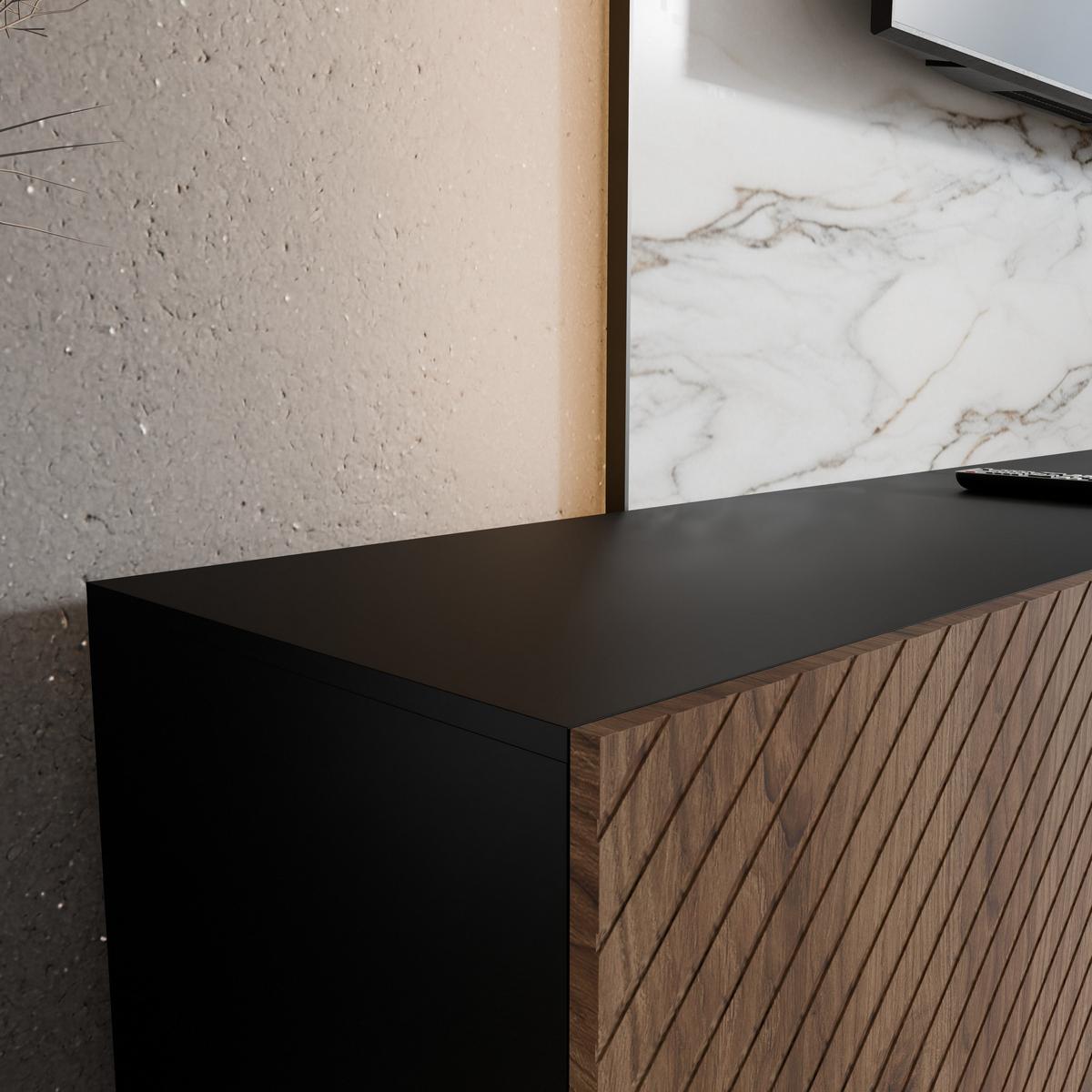 LOWBOARD CAVA 100/41/40 cm, Hängender TV-Schrank Schwarz / Eichefarben - Eichefarben/Schwarz, Holzwerkstoff (100/41/40cm) - MASSENO