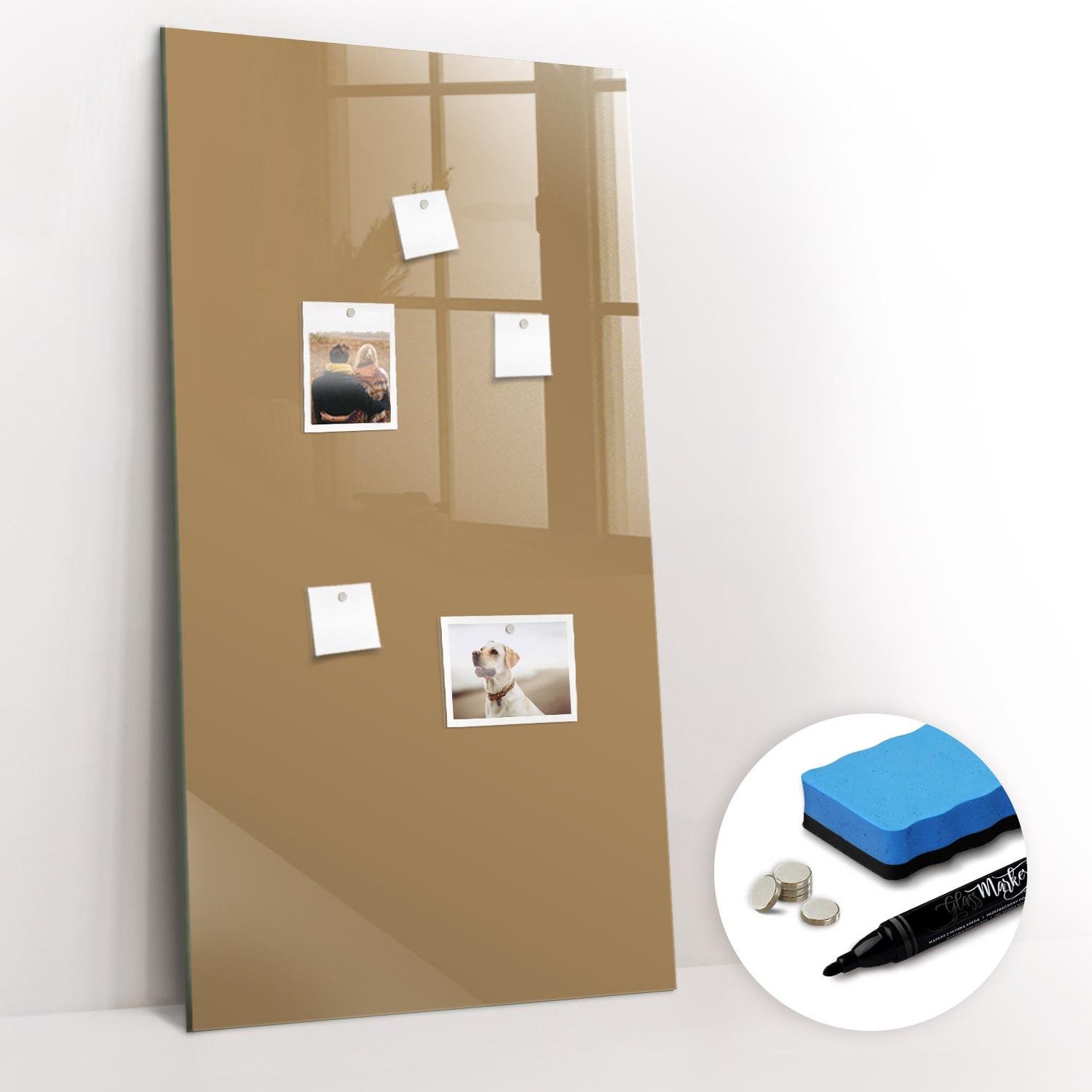 MAGNETTAFEL 60x120 Beige schwarzer Marker - Beige, Glas (60/0.4/120cm) - TULUP