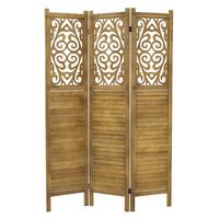 PARAVENT 3 teilig Tokio 170x121 cm Naturaus Holz - Braun, Holz (121/170/2cm) - ML-DESIGN