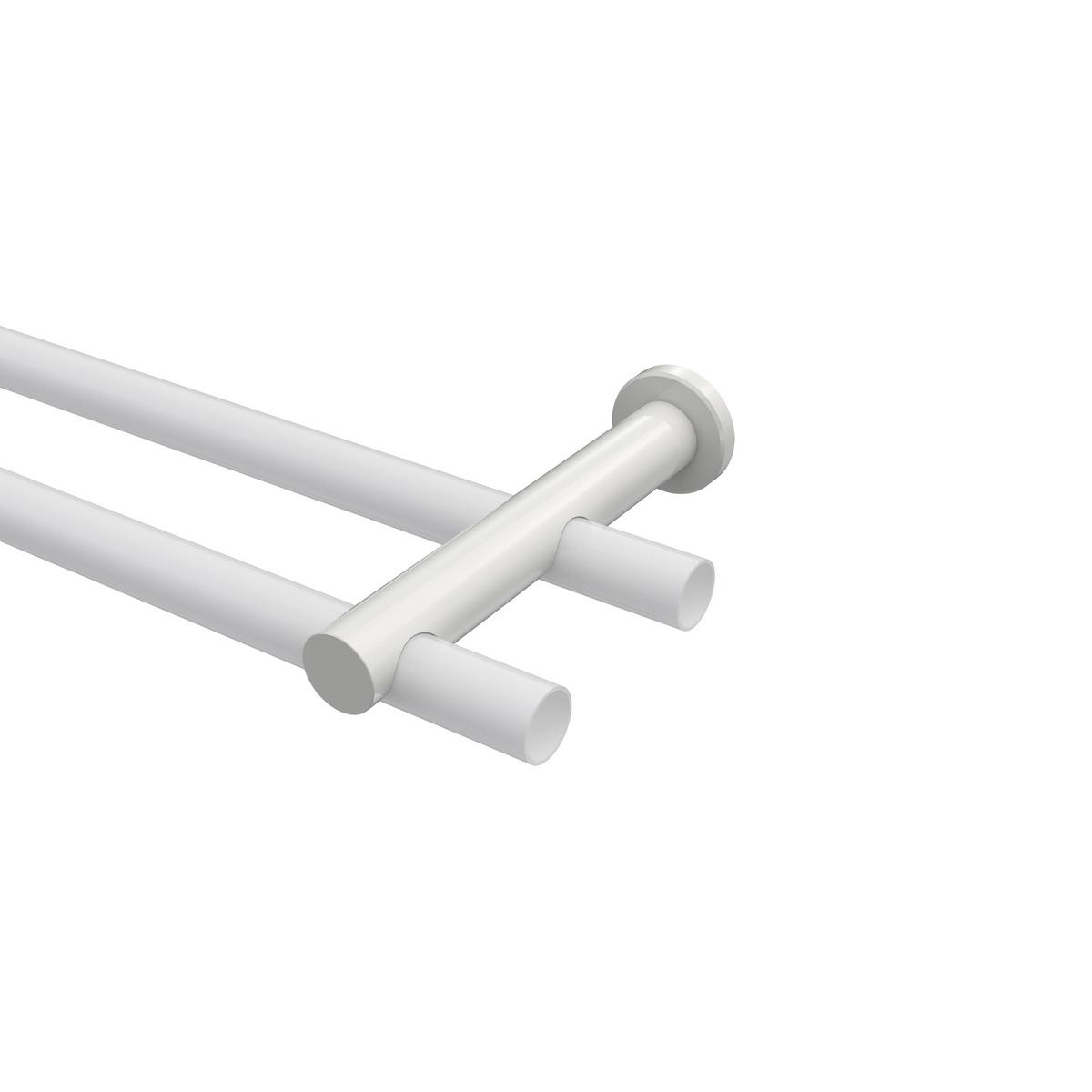 TRÄGER FÜR GARDINENSTANGEN 20 mm Ø, Platon 2-läufig, Weiß - Weiß, Metall (16/4/4cm) - INTERDECO