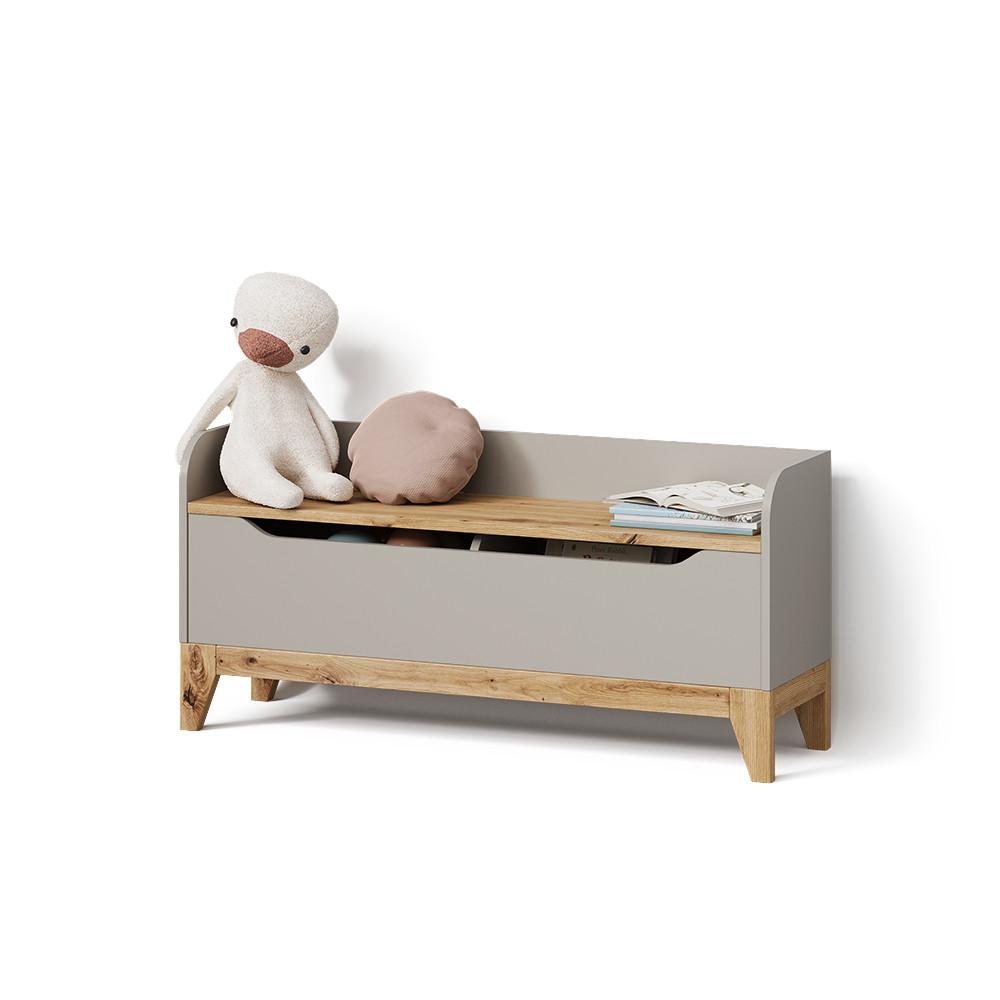 SPIELZEUGTRUHE Malia Cashmere/Artisan 107.2 x 50 cm mit Sitzbank - Kaschmir/Eiche Artisan, Holzwerkstoff (107.2/30cm) - Livinity®