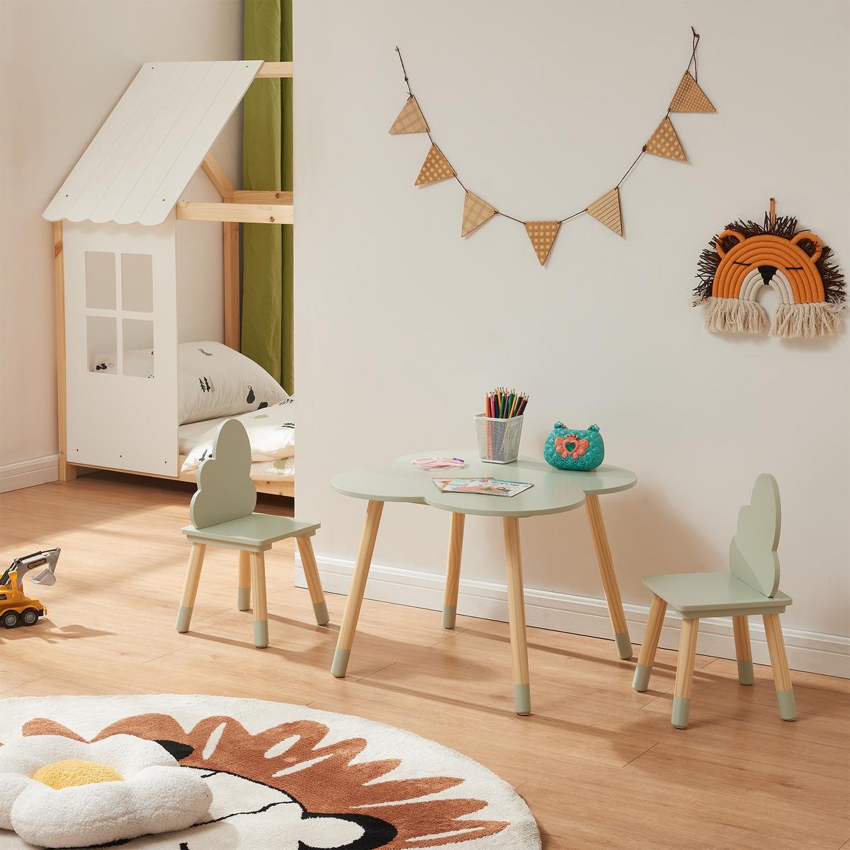 KINDERSITZGRUPPE Epim - Mintgrün, Holz/Holzwerkstoff (60/44/60cm) - [en.casa]