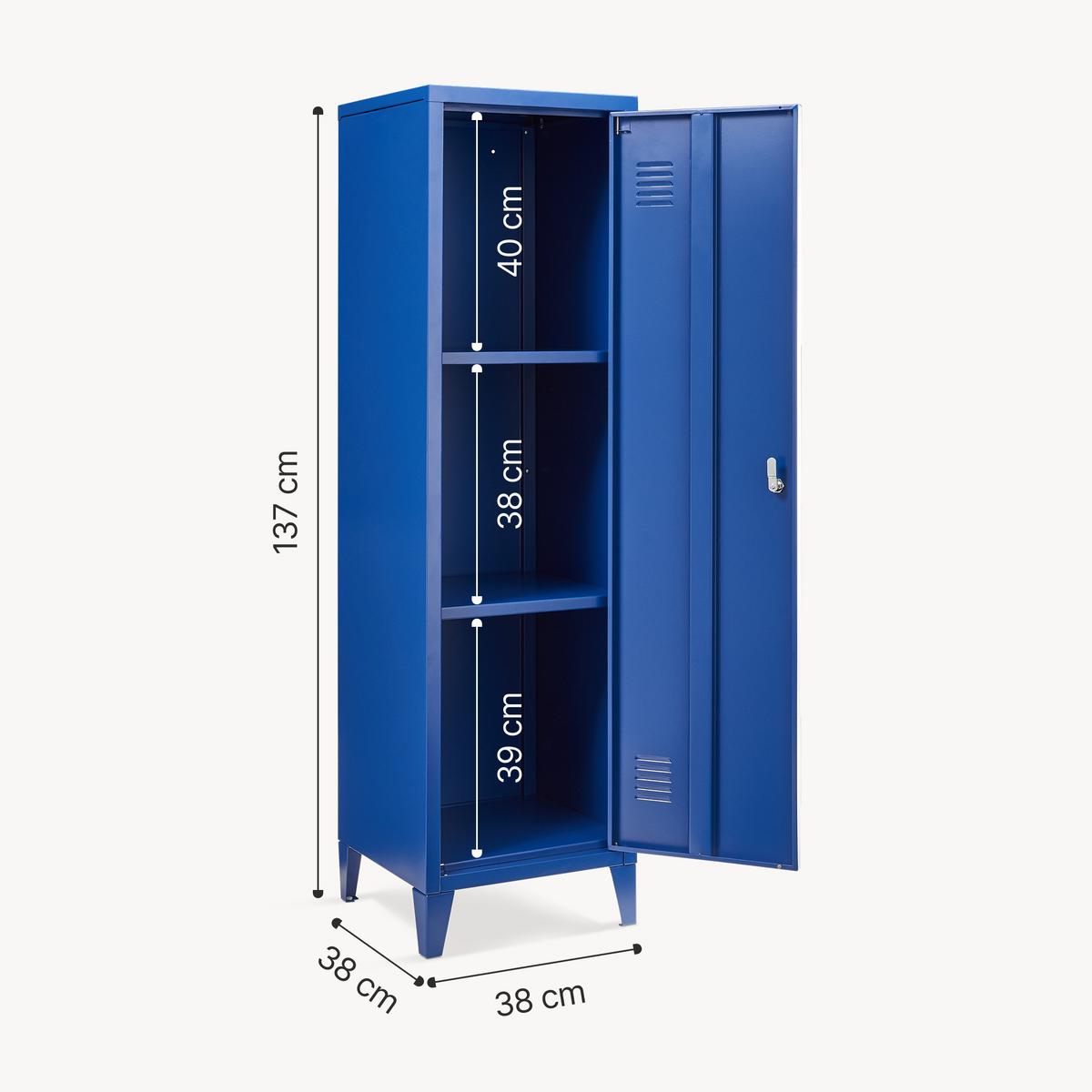 EINZELSPIND Kurikka - Blau, Metall (38/137/38cm) - [en.casa]
