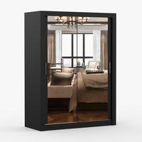 KLEIDERSCHRANK Milan 150 cm, 150/215/64, 2-türig, schwarz - Schwarz, Holzwerkstoff (150/215/64cm) - imoebel24