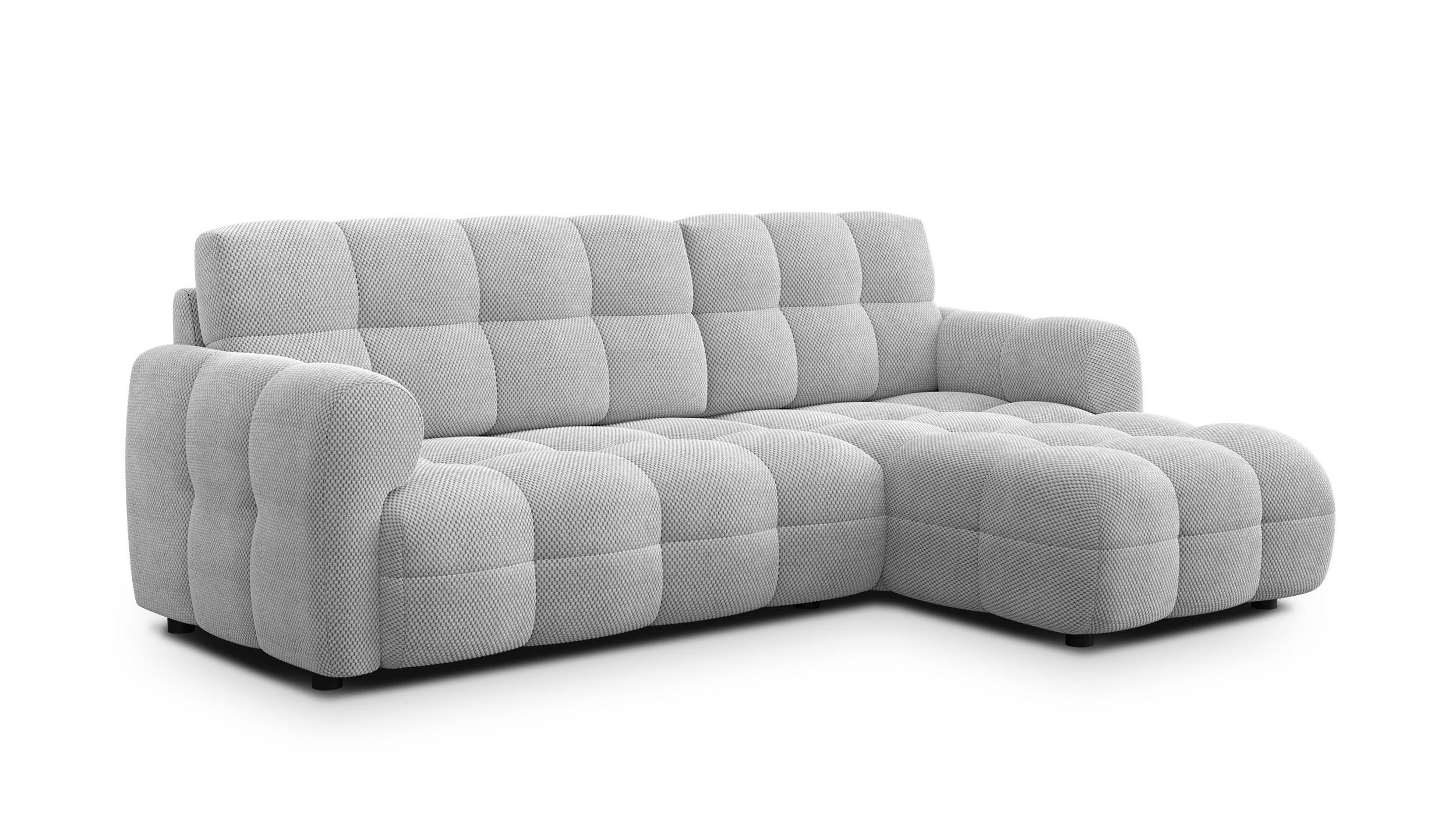 ECKSOFA MELLOW 3-Sitzer, hellgrau - Hellgrau/Schwarz, Holz/Textil (232/156cm) - Wozimo