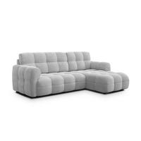 ECKSOFA MELLOW 3-Sitzer, hellgrau - Hellgrau/Schwarz, Holz/Textil (232/156cm) - Wozimo