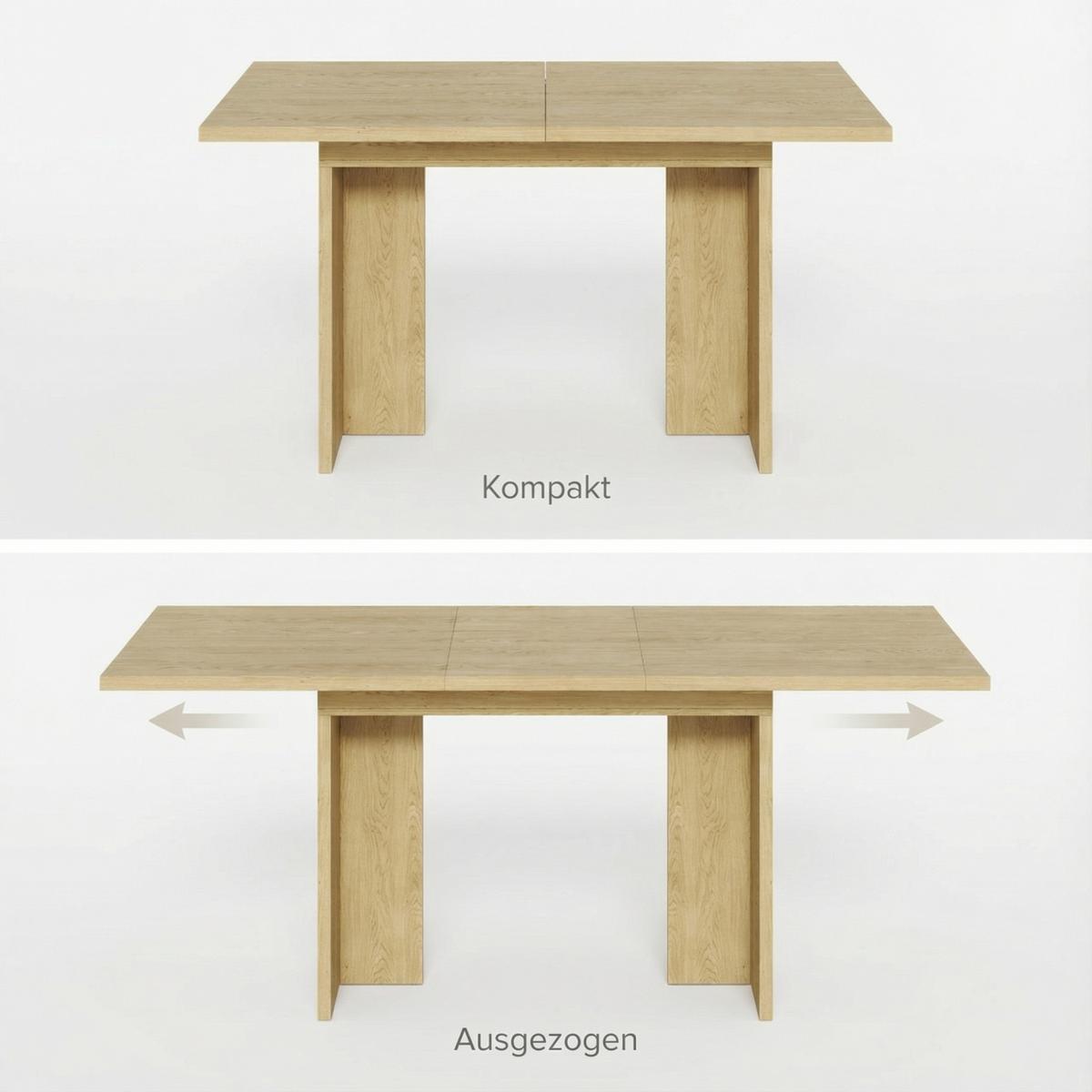 ESSTISCH ausziehbar 140-180 x 80 cm Eiche-Optik - Sonoma Eiche, Holzwerkstoff (80/180/75cm) - Urban Meuble