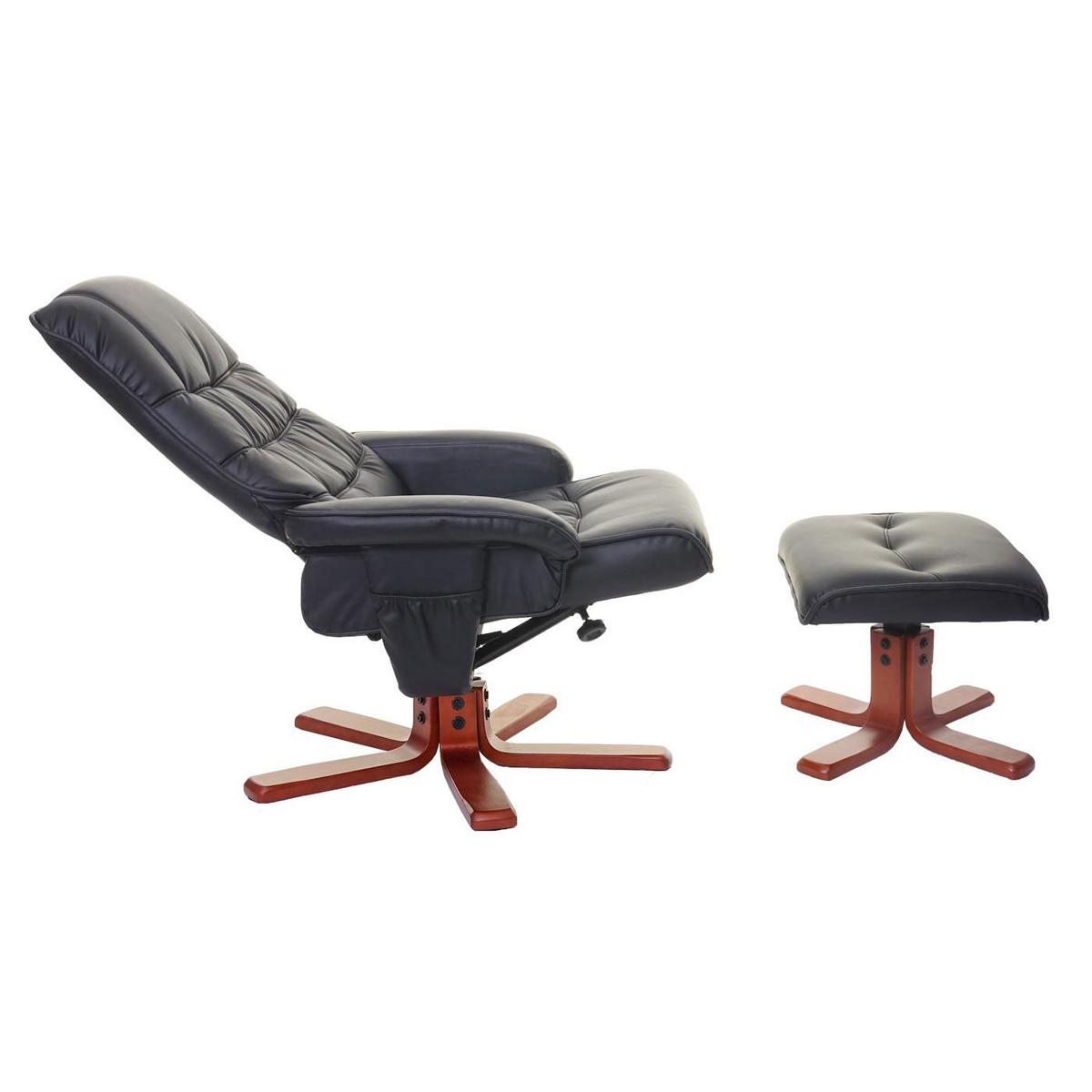 RELAXSESSEL MIT HOCKER Schwarz - Schwarz, Textil (80/103/110cm) - MCW