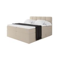 BOXBETT mit Matratze H3/H4 - FAMA KING - 200x200 cm Dunkelbeige Quelle - Creme, Holzwerkstoff (200/200cm) - ALTDECOR