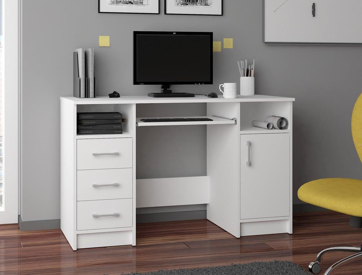 SCHREIBTISCH Weiß 74/124/52 - Weiß, Holzwerkstoff (120/50/74cm) - RAUMHIRSCH FURNITURE