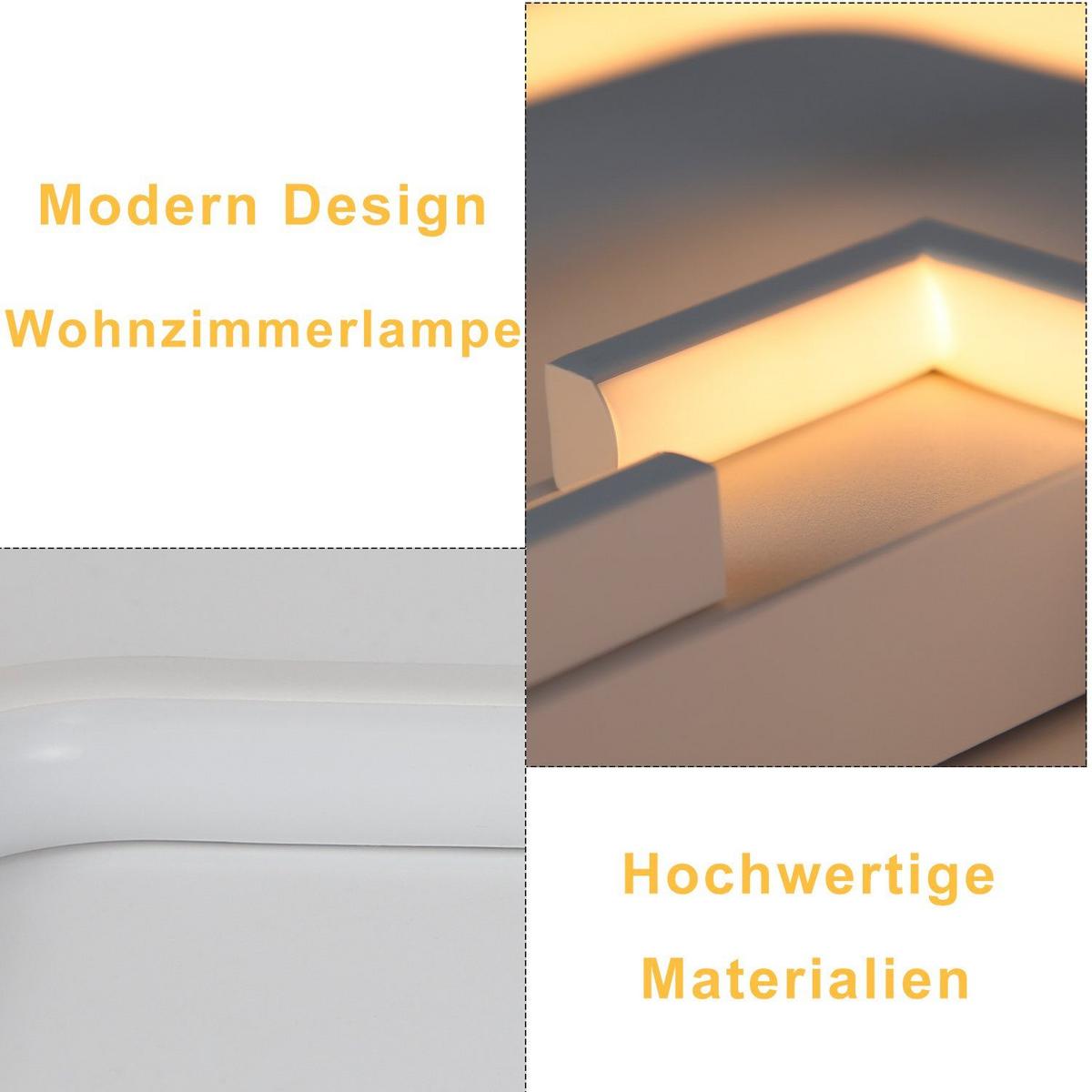 LED-DECKENLEUCHTE Eisengraf 37/5/42 cm - Weiß, Metall (42/37/5cm) - ZMH