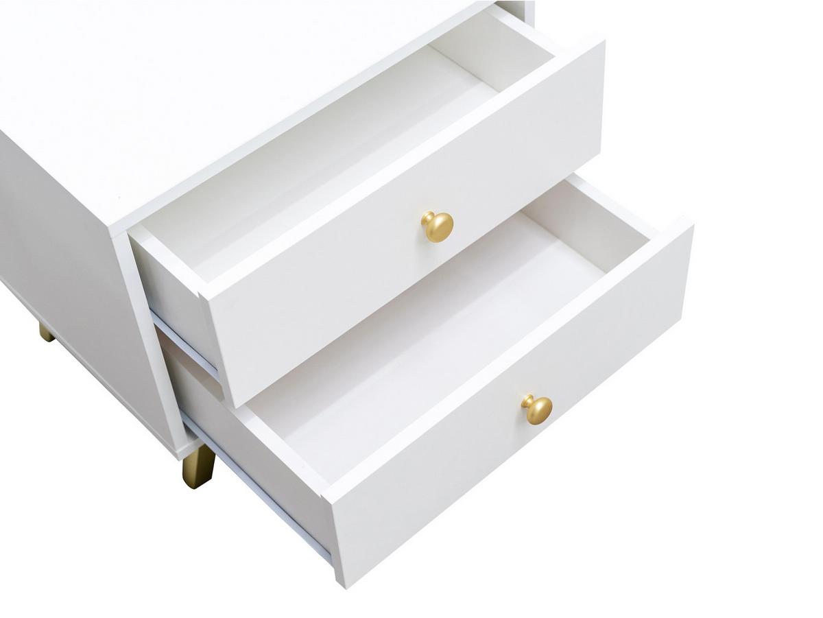 NACHTTISCH Siena - Goldfarben/Schwarz, Holzwerkstoff/Metall (54/48/41cm) - MIRJAN24