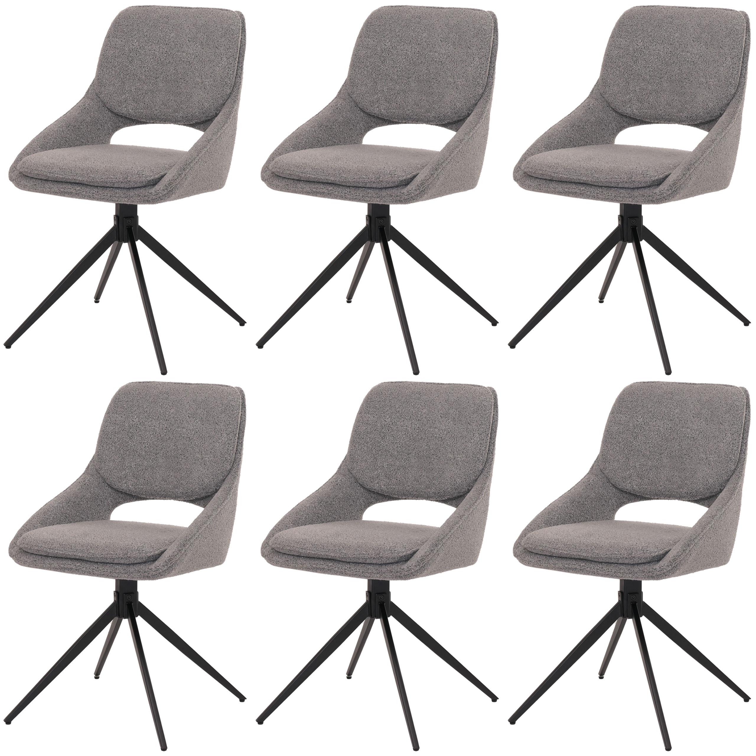 ESSZIMMERSTUHL Hellgrau 6er-Set - Hellgrau/Grau, Textil (55/87/55cm) - MCW
