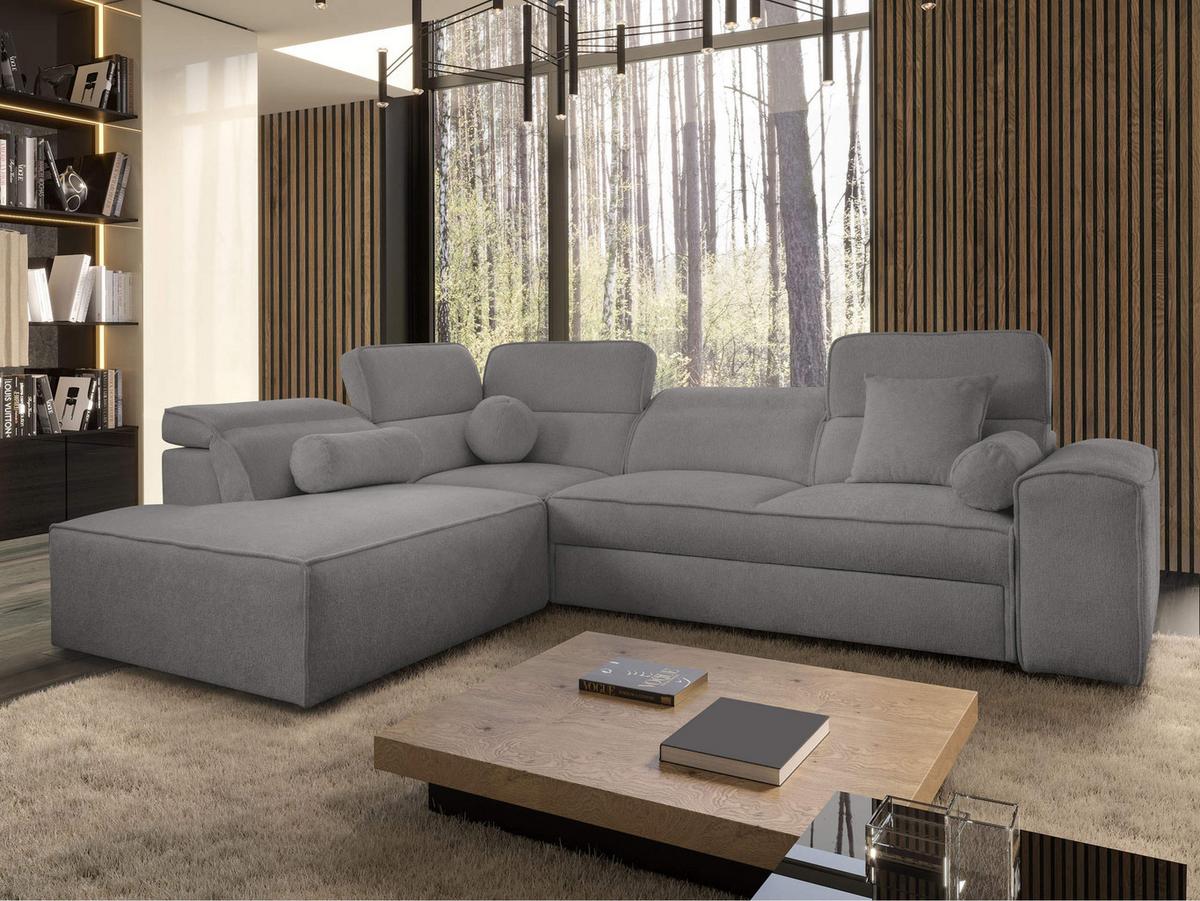 ECKSCHLAFSOFA Vito VII, Seite: Links - Dunkelgrau, Holz/Textil (276/214cm) - MIRJAN24