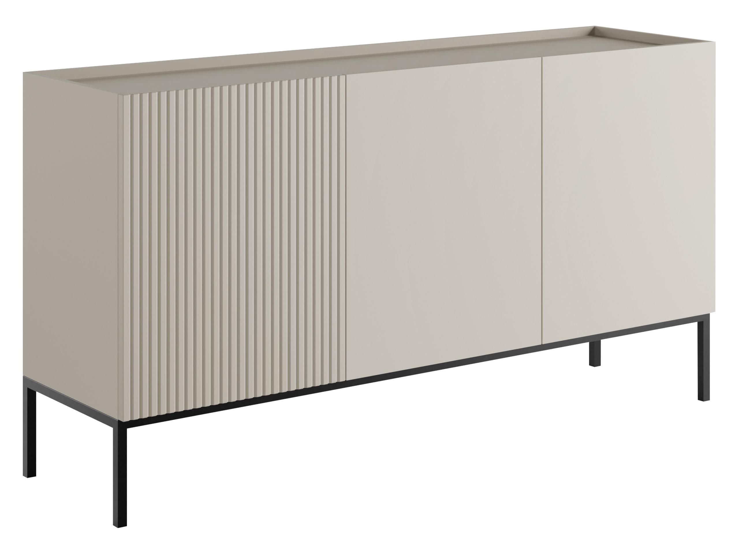 KOMMODE Como 150 2D3SZ - Kaschmir/Schwarz, Holzwerkstoff/Metall (150/80/42cm) - MIRJAN24