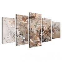 LEINWANDBILD 5er Set Mandelblüte - Abstrakt - Beige 100x50 cm - Beige, Textil (100/50cm) - MuchoWow