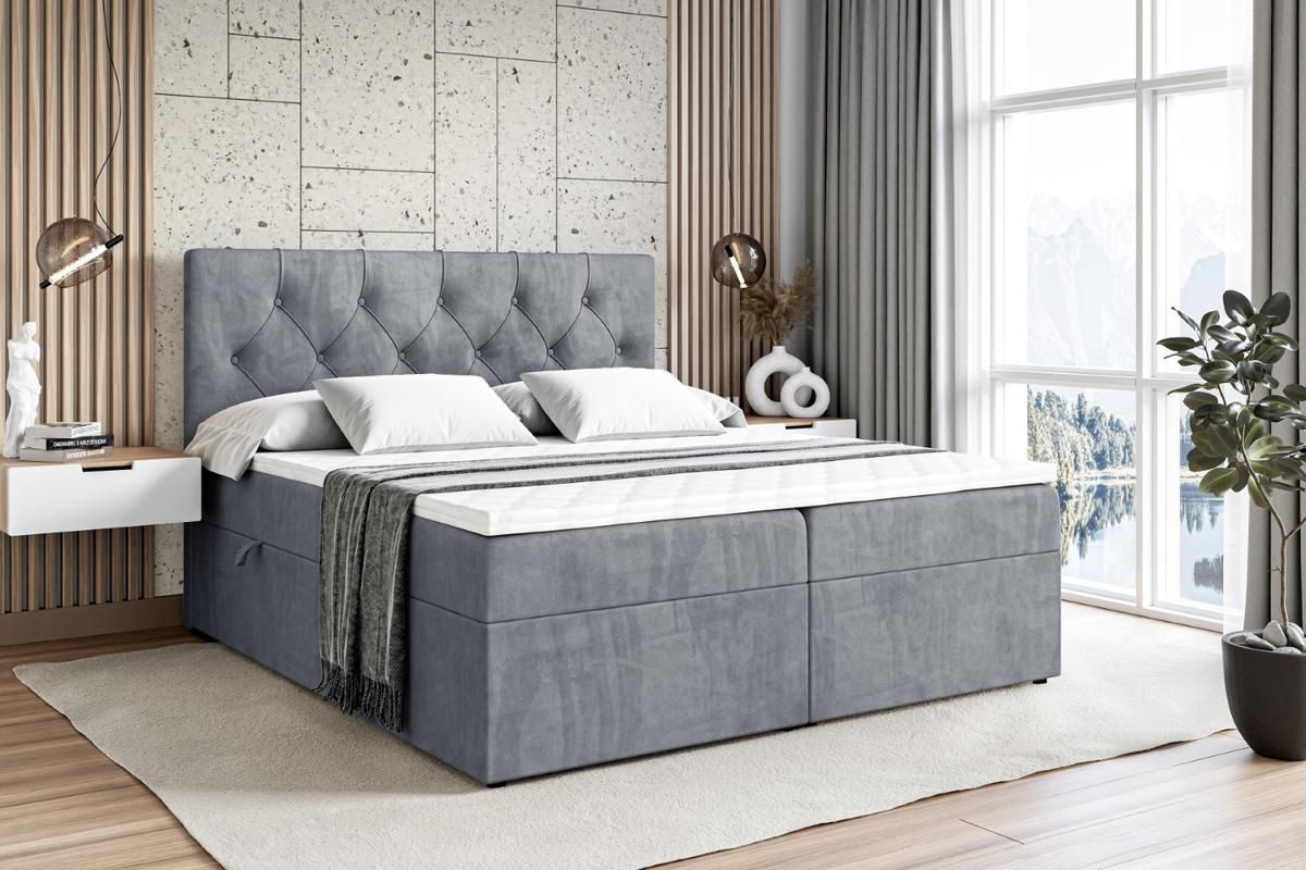 BOXBETT mit Matratze H3 und Lattenrost - MIRAGE - 140x200 Grau - Grau, Holzwerkstoff (140/200cm) - ALTDECOR