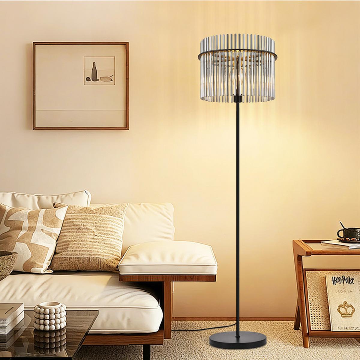 STEHLAMPE BÜNDE Ⅲ 38/26/154 cm - Schwarz, Metall (38/26/154cm) - Nettlife