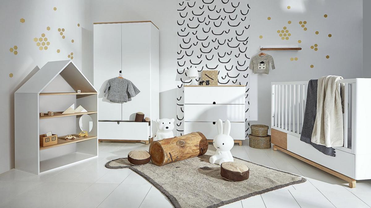 KINDERKLEIDERSCHRANK Nomi, 2-türig – ideal für das Kinderzimmer Weiß - Weiß, Holzwerkstoff (90/190/50cm) - RAUMHIRSCH FURNITURE