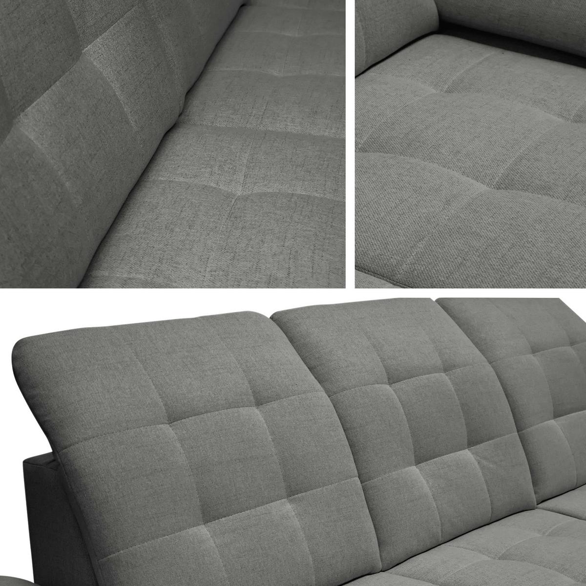 ECKSOFA Crystal, Seite: Links - Beige/Schwarz, Holz/Textil (260/182cm) - MIRJAN24