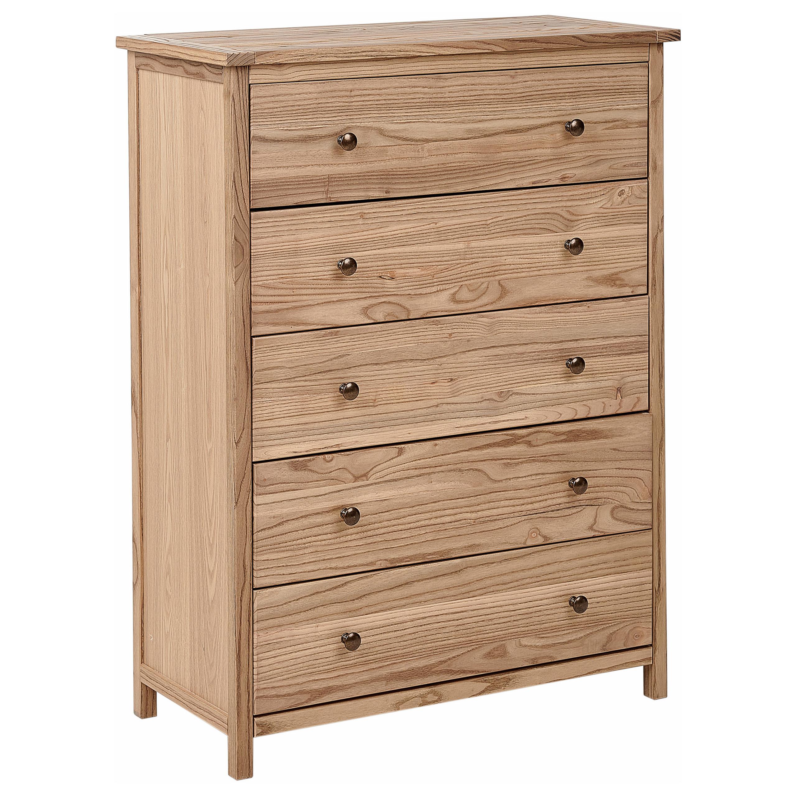 KOMMODE mit 5 Schubladen Sassafrasholz Braun Salton - Braun, Holz (85/111/39cm) - Beliani