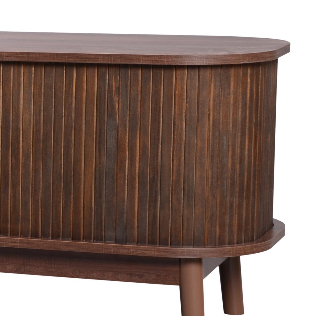 TV-SCHRANK Landhausstil Rattan-Front & Holztüren - Weiß, Naturmaterialen/Holzwerkstoff (170/46/40cm) - Urban Meuble