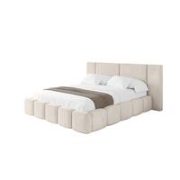 POLSTERBETT mit Bettkasten und Lattenrost, Boxbett ohne Matratze - NILO 160x200 Beige - Ecru, Holzwerkstoff/Textil (160/200cm) - ALTDECOR
