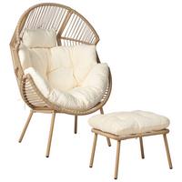 GARTENSESSEL Beige Murano - Beige/Naturfarben, Kunststoff (89/130/93cm) - Beliani