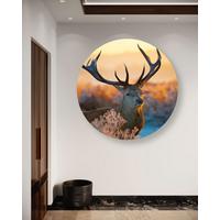 RUNDES BILD Braun 60/60 cm - Gelb/Braun, Textil (60/60cm) - KUNSTLOFT